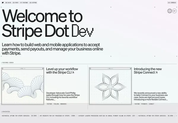 Stripe Dot Dev - Landing design inspiration