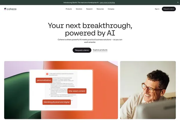 Enterprise AI: Private, Secure, Customizable | Cohere - Landing design inspiration