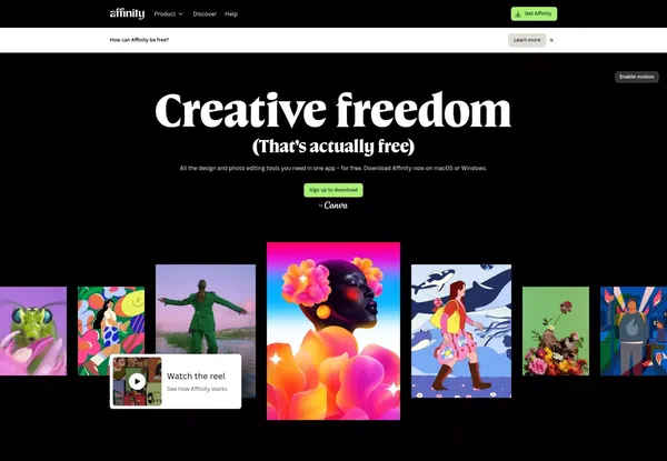 Affinity | Professional Creative Software, Free for Everyone - Landing design inspiration