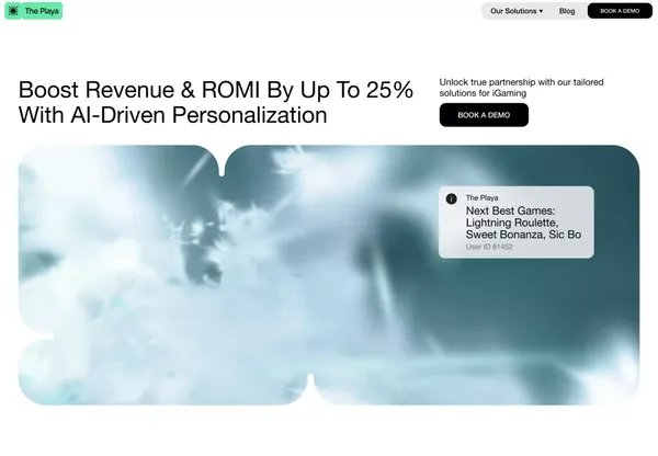 The Playa — AI-Driven Personalization for iGaming - Landing design inspiration