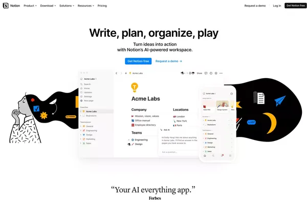 Your connected workspace for wiki, docs & projects | Notion - Landing design inspiration