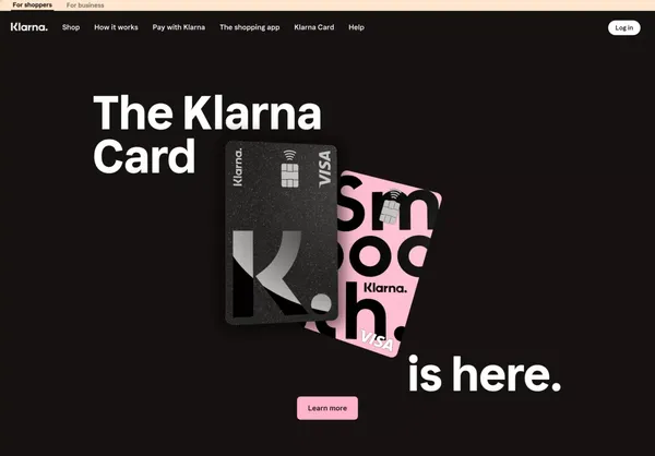 The Klarna Card: Pay online, offline & abroad - Landing design inspiration