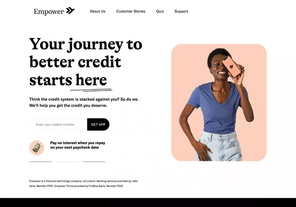 Affordable Credit, Designed for Everyone │ Empower - Landing design inspiration