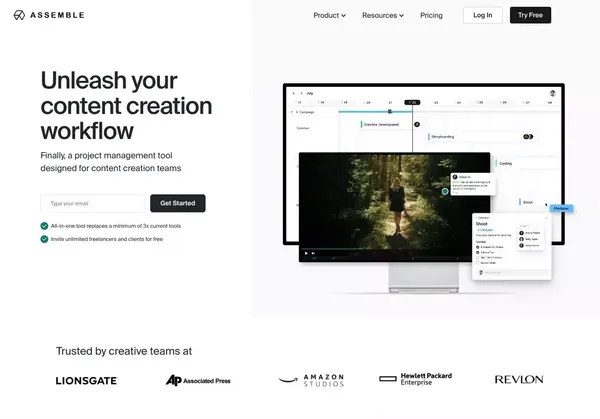 Project Management for Content Creation Teams - Landing design inspiration