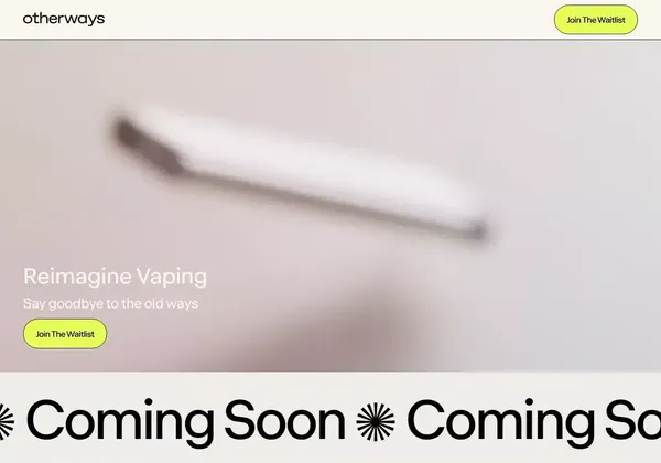 Otherways - Reimagine Vaping - Landing design inspiration