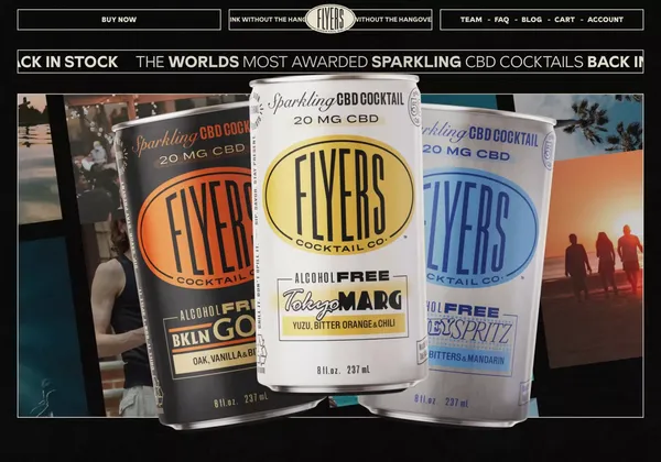 Sparkling RTD Cannabis Cocktails | Flyers Cocktail Co. - Ecommerce design inspiration