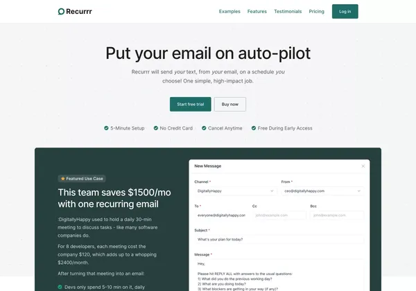 Recurrr - Landing design inspiration
