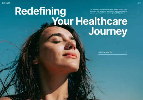 Sol Health — Your Personalized Health Co-Pilot - Landing design inspiration