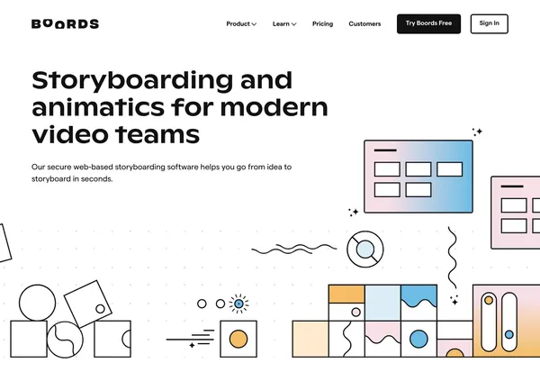 Free Online Storyboard Creator | Boords - Landing design inspiration