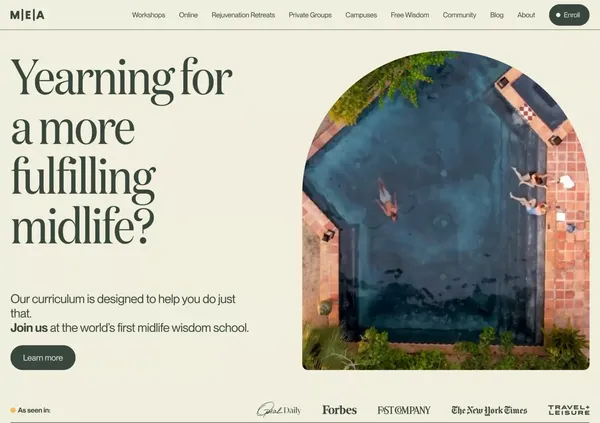 MEA Wisdom - Landing design inspiration