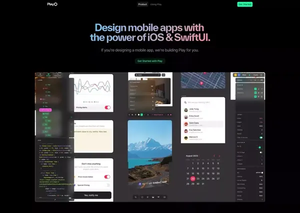 Play · Design mobile apps with the power of iOS & SwiftUI - Landing design inspiration