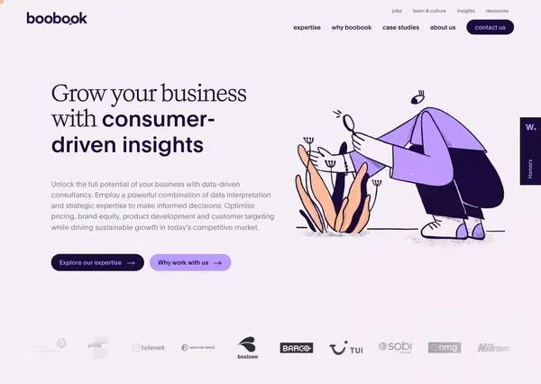 Empower Your Business | Boobook Data-Driven Insights - Landing design inspiration