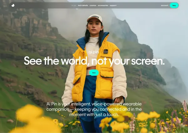 Humane Ai Pin | See the World, Not Your Screen | Humane - Landing design inspiration
