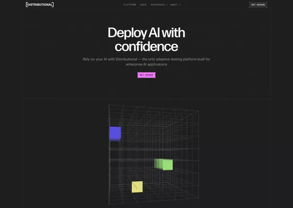 Distributional | Deploy AI with Confidence - Landing design inspiration