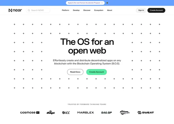 NEAR | The OS for an Open Web - Landing design inspiration