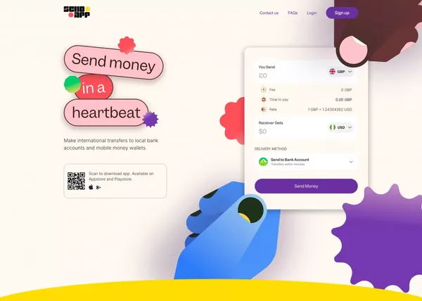 Send - Flutterwave - Landing design inspiration