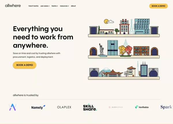 Remote Work Setups For Teams | Be Remote First | allwhere - Landing design inspiration