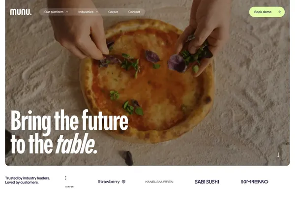 Munu - Bring the future to the table - Landing design inspiration