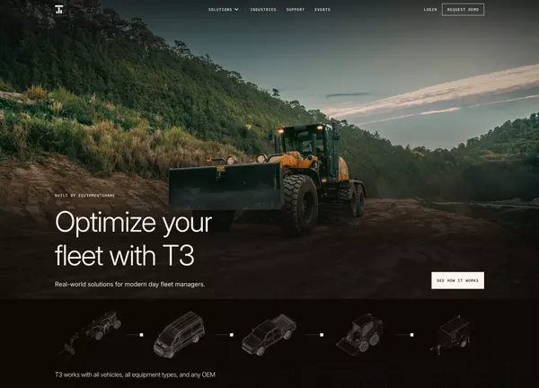 T3 by EquipmentShare - Landing design inspiration