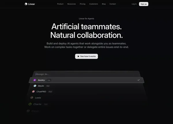 Linear for Agents - Landing design inspiration
