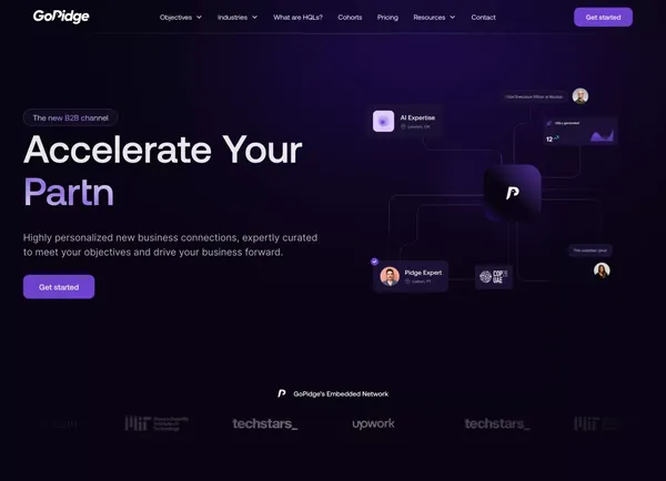 GoPidge | Fastest growing B2B solution - Landing design inspiration