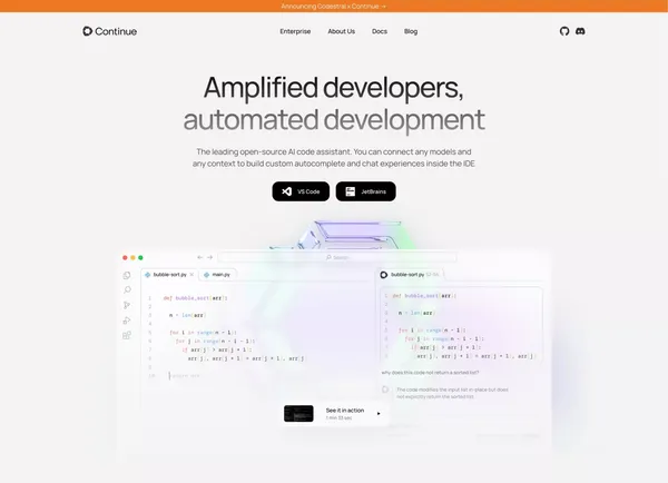 Continue - Landing design inspiration