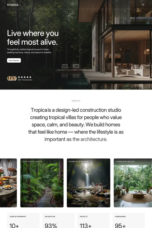 Tropica - Real Estate Property Villa Listing - Template design inspiration