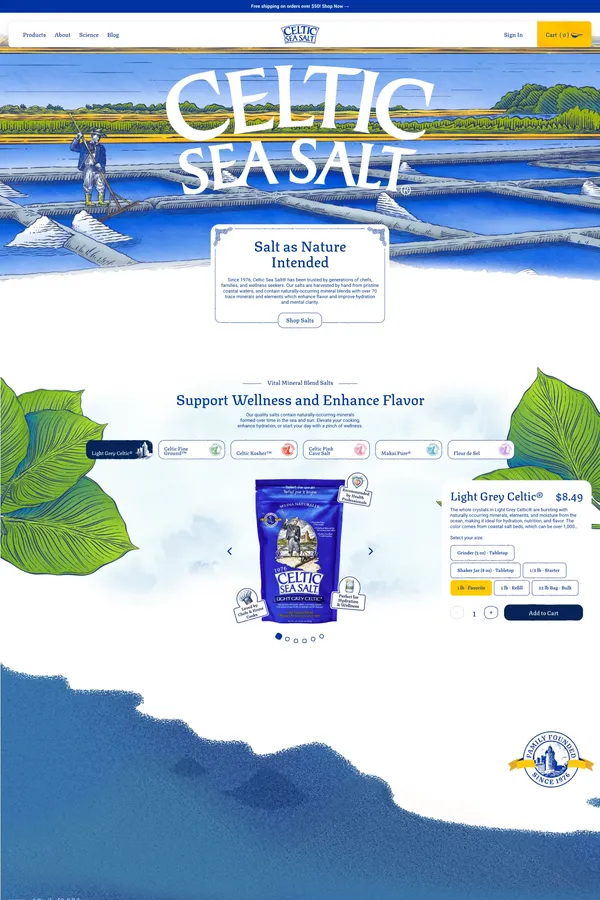 Celtic Sea Salt® | Wellness and culinary mineral salts - Ecommerce design inspiration