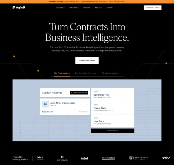AI Contract Management & CLM Platform | Agiloft - Landing design inspiration