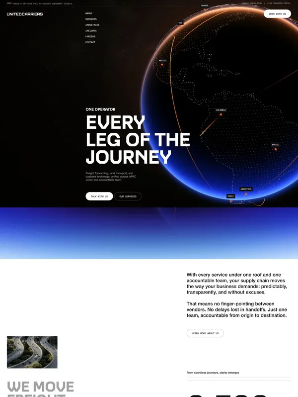 United Carriers | One operator every leg of the journey - About Us  design inspiration