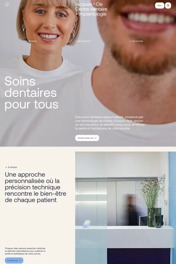 Jacques + Cie – Clinique dentaire à Québec - Soins dentaires humains & professionnels à Sainte-Foy - Product page design inspiration