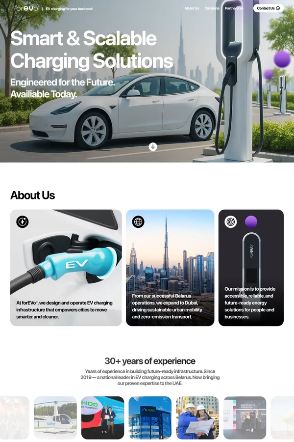 EV Charging solutions in UAE - Landing design inspiration