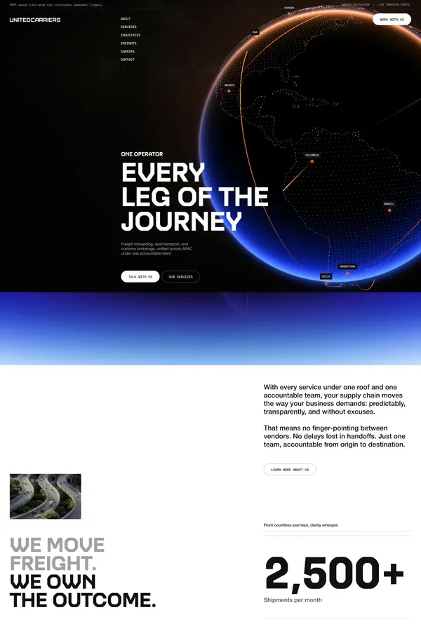 United Carriers | One operator every leg of the journey - About Us  design inspiration