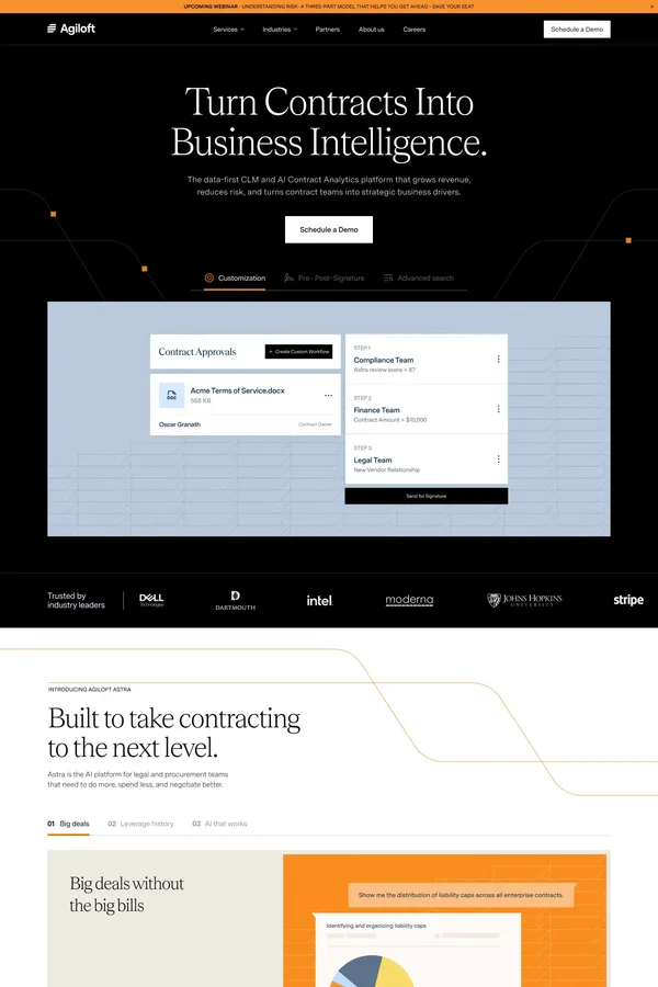 AI Contract Management & CLM Platform | Agiloft - Landing design inspiration
