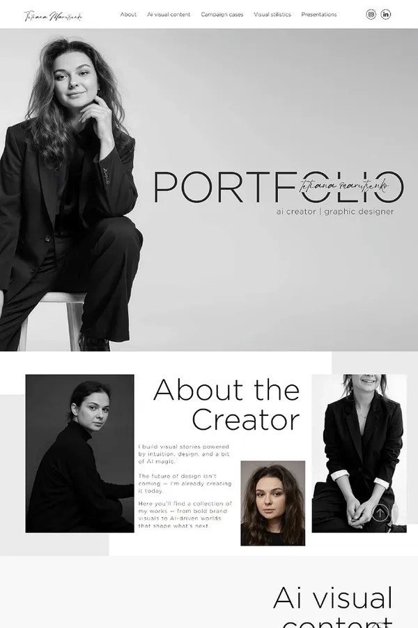 Tetiana Marutsenko - AI Creator, Graphic Designer portfolio