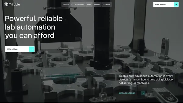 Full Lab Automation You Can Afford - Trilobio - Landing design inspiration