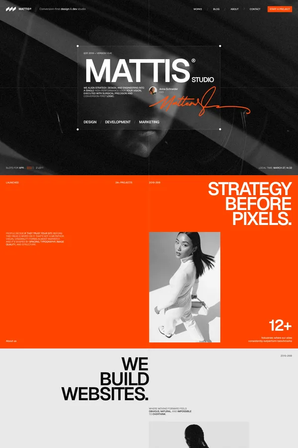 Mattis® Studio - Conversion-First Design & Development Agency - website design inspiration