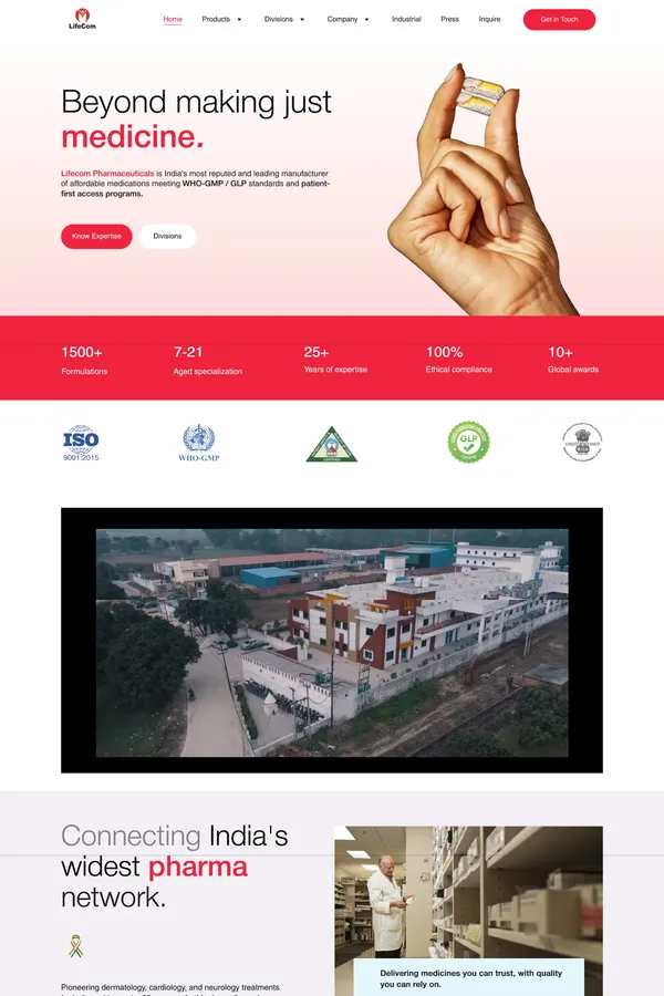 India’s Premier Medicine Manufacturer | WHO-GMP/GLP Certified | Lifecom Pharmaceuticals