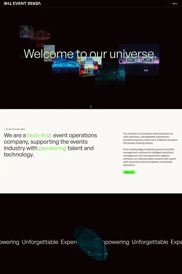 The Event Verse - Portfolio design inspiration