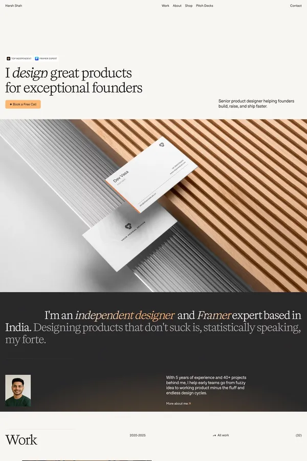 Harsh Shah - Portfolio design inspiration