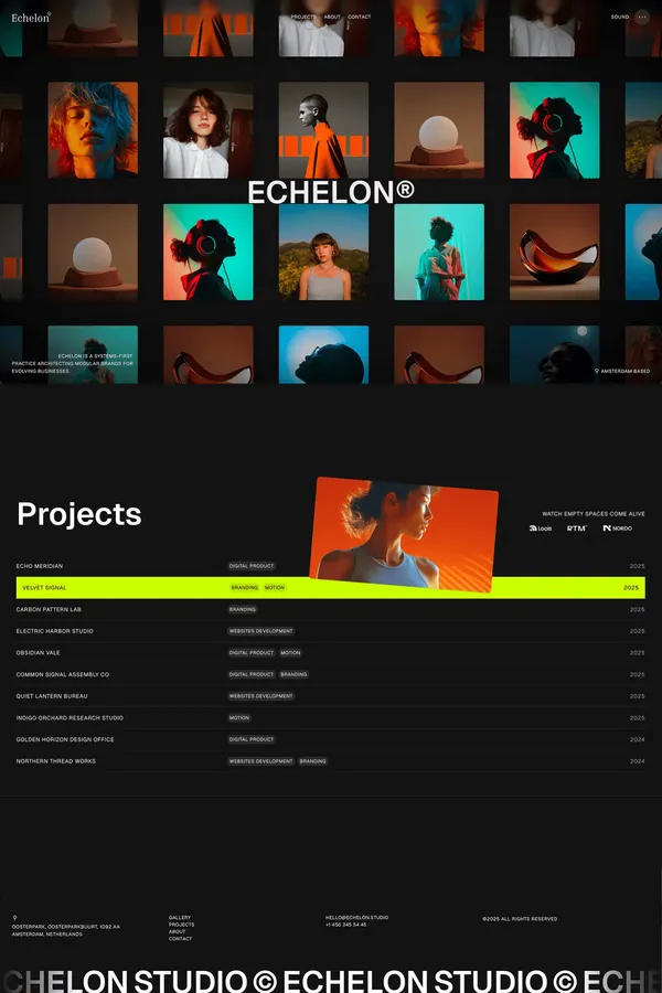 Echelon Studio - Digital Design & Creative Direction - Template design inspiration