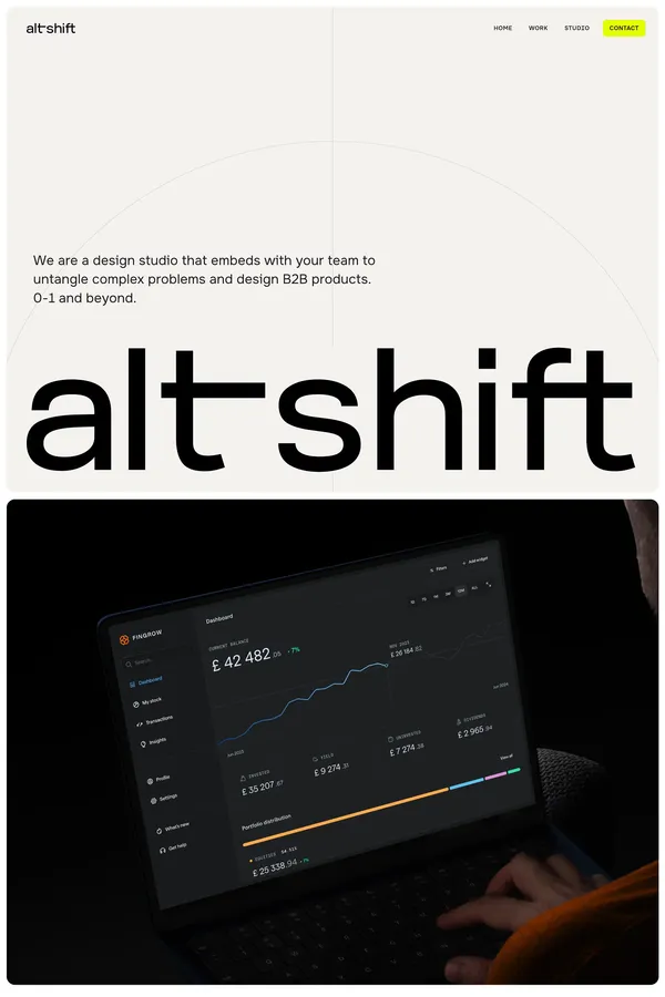 alt-shift : B2B product design studio - Portfolio design inspiration