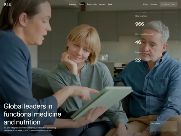 Institute of Health - Landing design inspiration