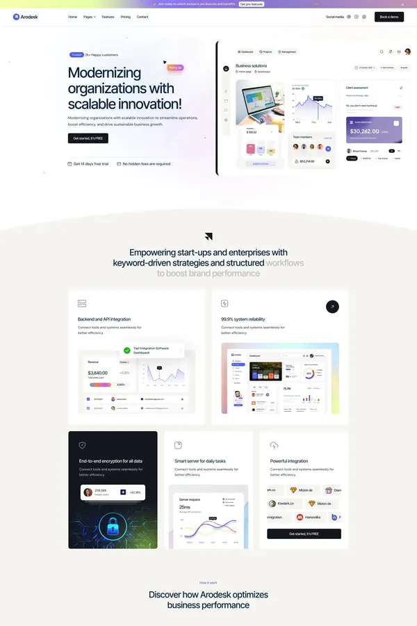 Arodesk - Webflow HTML website template