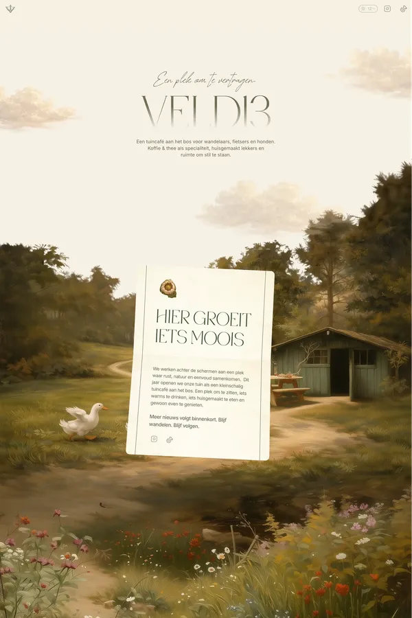 VELD13 - Een tuincafÃ© aan het bos voor wandelaars, fietsers en honden.