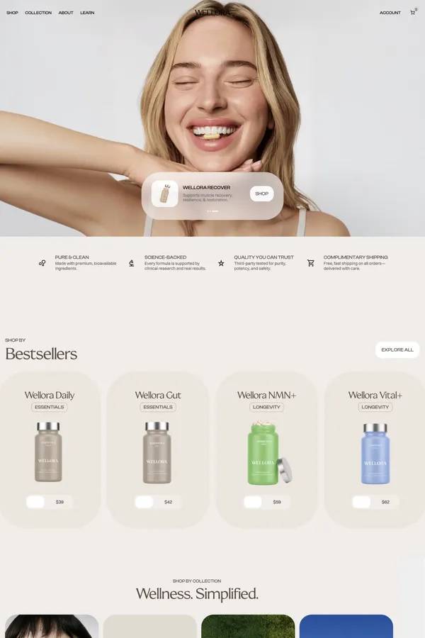 Wellora - Framer E-Commerce Template