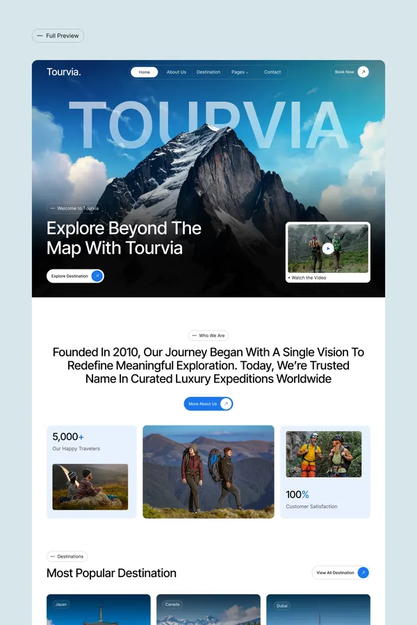Tourvia - Webflow HTML Website Template - Template design inspiration