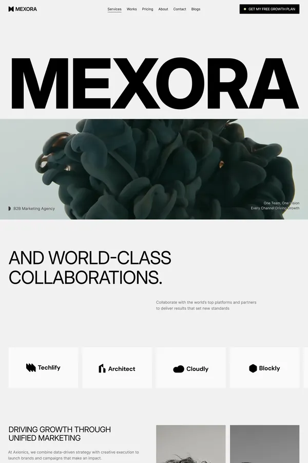Mexora â Full-Stack Marketing Agency Website Template - Template design inspiration