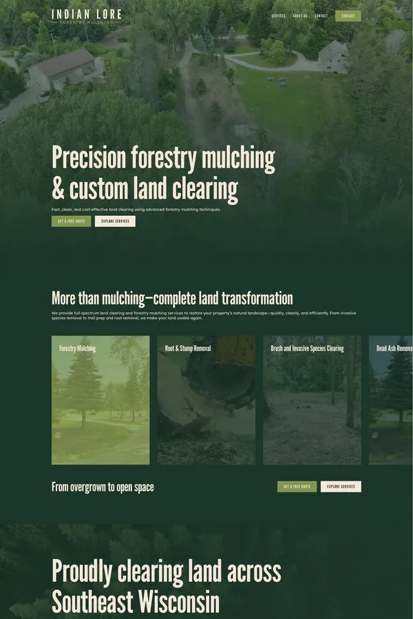 Forestry Mulching & Land Clearing Residential, Commercial & Agriculture | Wisconsin Land Clearing & Mulching Leader | Indian Lore Forestry Mulching