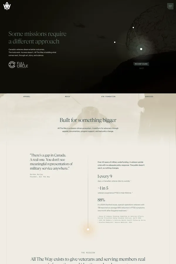 All The Way - Landing design inspiration